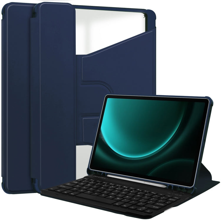 360 Rotation Transparent Smart Leather Case with Keyboard, For Samsung Galaxy Tab A11+, For Samsung Galaxy Tab S9 FE / S10 FE, For Samsung Galaxy Tab S9 FE+ / S10+, For Samsung Galaxy Tab A9+, For Samsung Galaxy Tab S9, For Samsung Galaxy Tab S9+