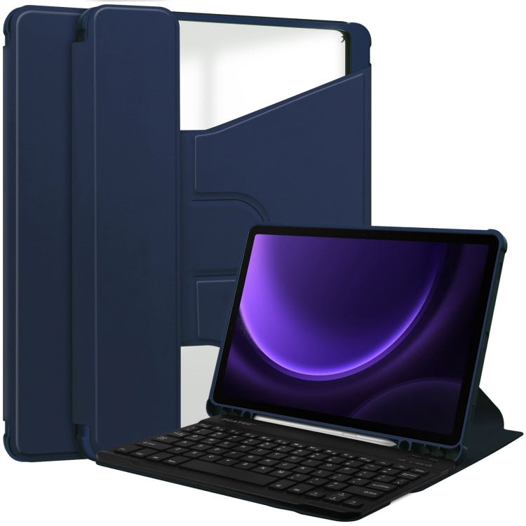 360 Rotation Transparent Smart Leather Case with Keyboard, For Samsung Galaxy Tab A11+, For Samsung Galaxy Tab S9 FE / S10 FE, For Samsung Galaxy Tab S9 FE+ / S10+, For Samsung Galaxy Tab A9+, For Samsung Galaxy Tab S9, For Samsung Galaxy Tab S9+
