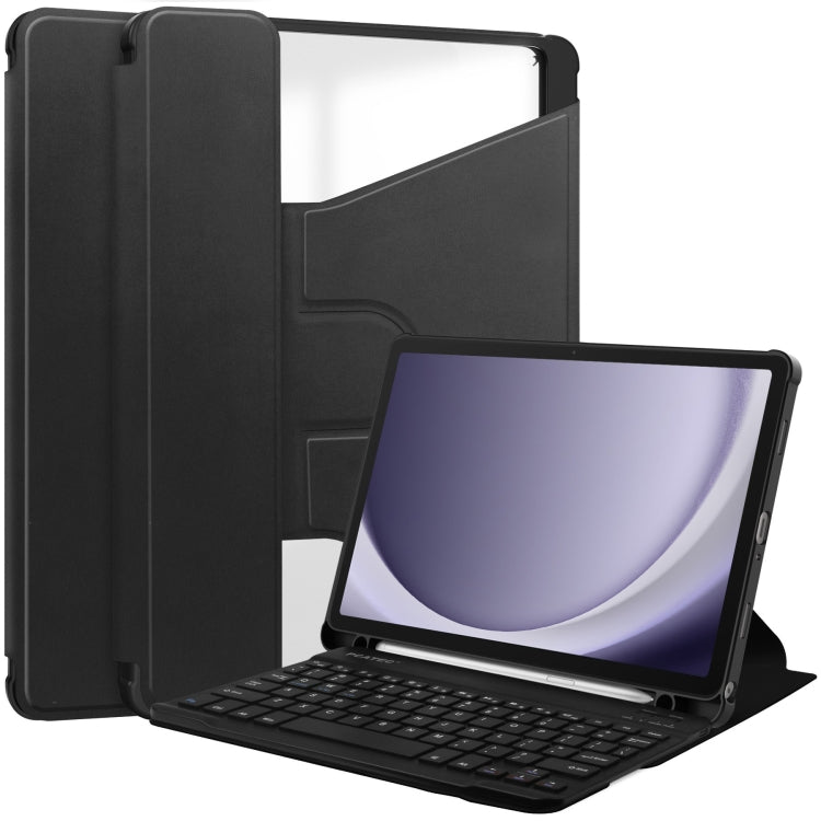 360 Rotation Transparent Smart Leather Case with Keyboard, For Samsung Galaxy Tab A11+, For Samsung Galaxy Tab S9 FE / S10 FE, For Samsung Galaxy Tab S9 FE+ / S10+, For Samsung Galaxy Tab A9+, For Samsung Galaxy Tab S9, For Samsung Galaxy Tab S9+