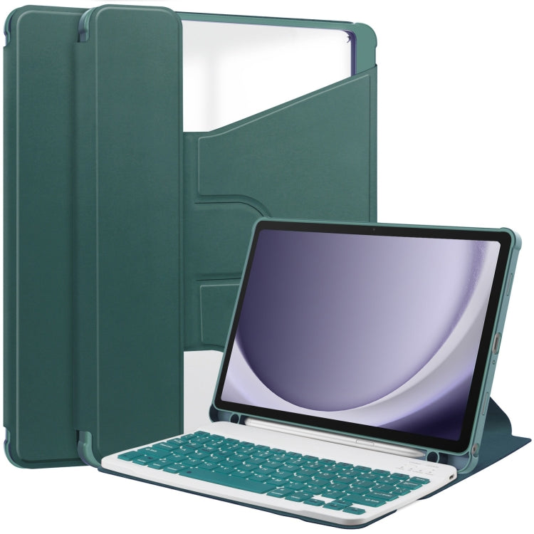 360 Rotation Transparent Smart Leather Case with Keyboard, For Samsung Galaxy Tab A11+, For Samsung Galaxy Tab S9 FE / S10 FE, For Samsung Galaxy Tab S9 FE+ / S10+, For Samsung Galaxy Tab A9+, For Samsung Galaxy Tab S9, For Samsung Galaxy Tab S9+
