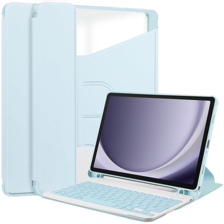 360 Rotation Transparent Smart Leather Case with Keyboard, For Samsung Galaxy Tab A11+, For Samsung Galaxy Tab S9 FE / S10 FE, For Samsung Galaxy Tab S9 FE+ / S10+, For Samsung Galaxy Tab A9+, For Samsung Galaxy Tab S9, For Samsung Galaxy Tab S9+