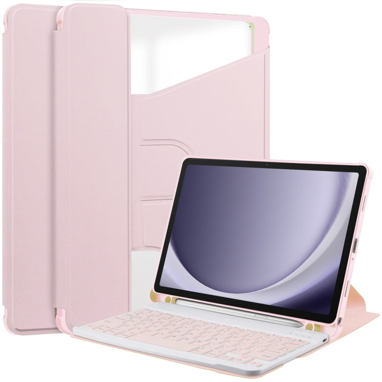 360 Rotation Transparent Smart Leather Case with Keyboard, For Samsung Galaxy Tab A11+, For Samsung Galaxy Tab S9 FE / S10 FE, For Samsung Galaxy Tab S9 FE+ / S10+, For Samsung Galaxy Tab A9+, For Samsung Galaxy Tab S9, For Samsung Galaxy Tab S9+