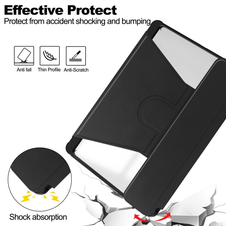 360 Rotation Transparent Smart Leather Case with Keyboard, For Samsung Galaxy Tab A11+, For Samsung Galaxy Tab S9 FE / S10 FE, For Samsung Galaxy Tab S9 FE+ / S10+, For Samsung Galaxy Tab A9+, For Samsung Galaxy Tab S9, For Samsung Galaxy Tab S9+