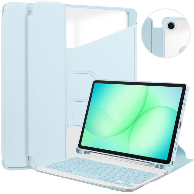 360 Rotation Transparent Smart Leather Case with Keyboard, For Samsung Galaxy Tab A11+, For Samsung Galaxy Tab S9 FE / S10 FE, For Samsung Galaxy Tab S9 FE+ / S10+, For Samsung Galaxy Tab A9+, For Samsung Galaxy Tab S9, For Samsung Galaxy Tab S9+