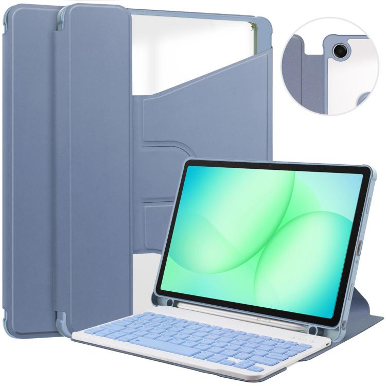 360 Rotation Transparent Smart Leather Case with Keyboard, For Samsung Galaxy Tab A11+, For Samsung Galaxy Tab S9 FE / S10 FE, For Samsung Galaxy Tab S9 FE+ / S10+, For Samsung Galaxy Tab A9+, For Samsung Galaxy Tab S9, For Samsung Galaxy Tab S9+