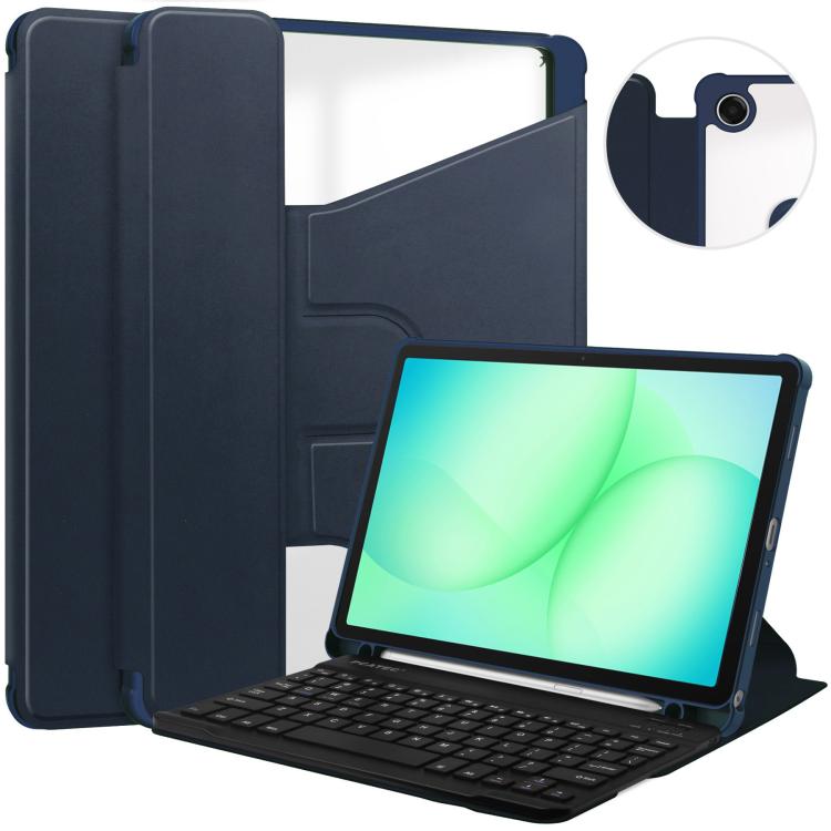 360 Rotation Transparent Smart Leather Case with Keyboard, For Samsung Galaxy Tab A11+, For Samsung Galaxy Tab S9 FE / S10 FE, For Samsung Galaxy Tab S9 FE+ / S10+, For Samsung Galaxy Tab A9+, For Samsung Galaxy Tab S9, For Samsung Galaxy Tab S9+