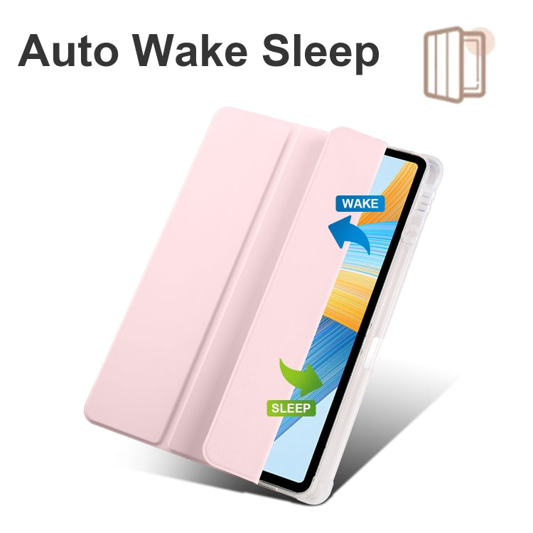3-folding Transparent TPU Smart Leather Tablet Case, For Honor Pad V8 Pro, For Honor Pad X8 Pro / Pad X9, For Honor Pad 8, For Honor MagicPad 13 inch