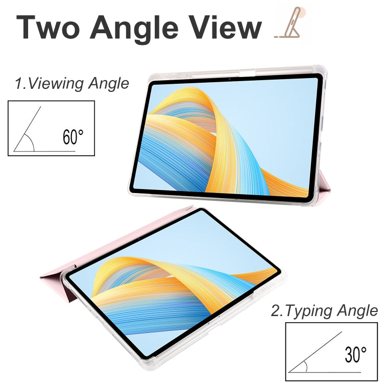 3-folding Transparent TPU Smart Leather Tablet Case, For Honor Pad V8 Pro, For Honor Pad X8 Pro / Pad X9, For Honor Pad 8, For Honor MagicPad 13 inch