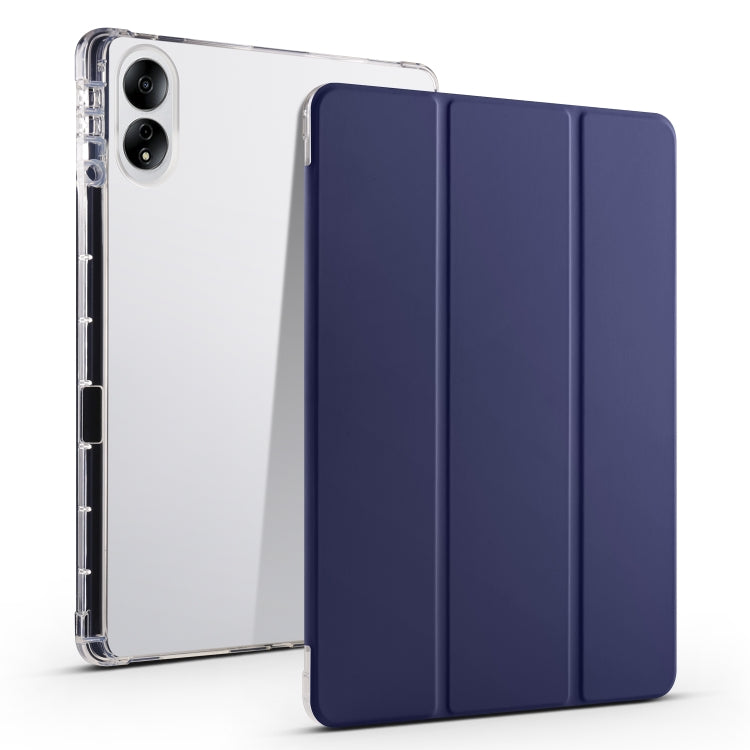 3-folding Transparent TPU Smart Leather Tablet Case, For Honor Pad V8 Pro, For Honor Pad X8 Pro / Pad X9, For Honor Pad 8, For Honor MagicPad 13 inch