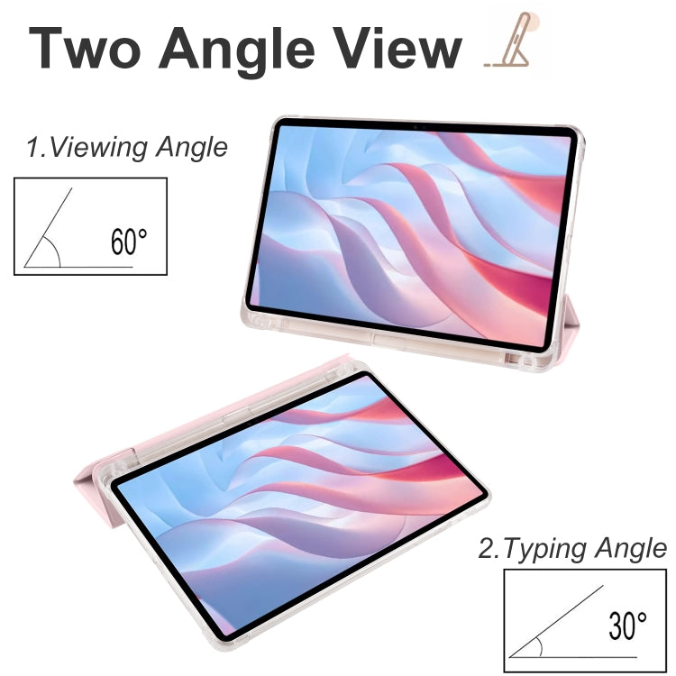 3-folding Transparent TPU Smart Leather Tablet Case, For Honor Pad X8 Pro / Pad X9, For Honor Pad V8 Pro, For Honor Pad 8, For Honor MagicPad 13 inch