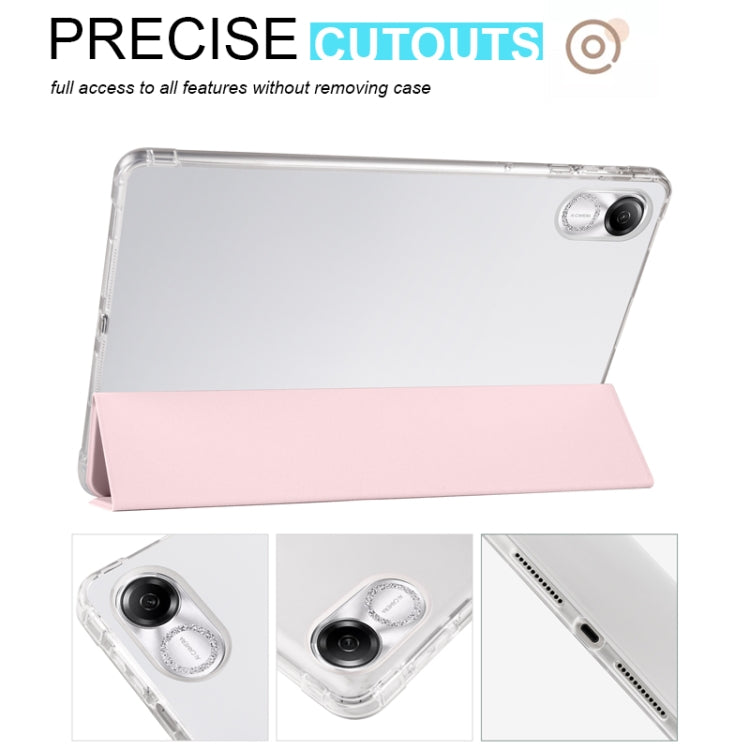 3-folding Transparent TPU Smart Leather Tablet Case, For Honor Pad X8 Pro / Pad X9, For Honor Pad V8 Pro, For Honor Pad 8, For Honor MagicPad 13 inch