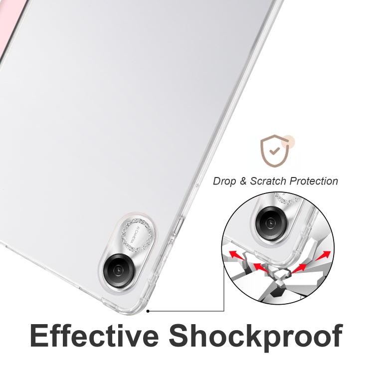 3-folding Transparent TPU Smart Leather Tablet Case, For Honor Pad X8 Pro / Pad X9, For Honor Pad V8 Pro, For Honor Pad 8, For Honor MagicPad 13 inch