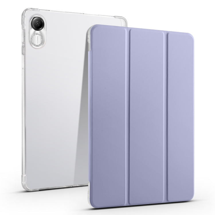 3-folding Transparent TPU Smart Leather Tablet Case, For Honor Pad V8 Pro, For Honor Pad X8 Pro / Pad X9, For Honor Pad 8, For Honor MagicPad 13 inch