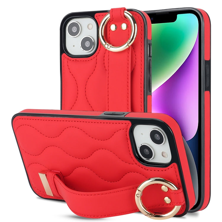 Non-slip Full Coverage Ring PU Phone Case with Wristband, For iPhone 14 Pro, For iPhone 14 Pro Max, For iPhone 13 Pro Max, For iPhone 13 Pro, For iPhone 13, For iPhone 13 mini