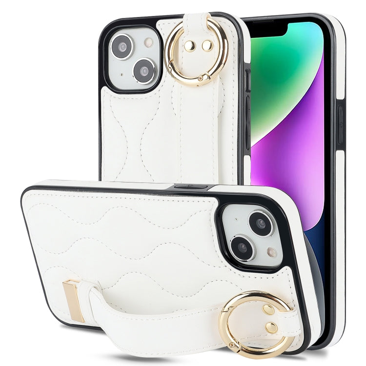 Non-slip Full Coverage Ring PU Phone Case with Wristband, For iPhone 14 Pro, For iPhone 14 Pro Max, For iPhone 13 Pro Max, For iPhone 13 Pro, For iPhone 13, For iPhone 13 mini