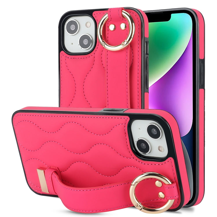 Non-slip Full Coverage Ring PU Phone Case with Wristband, For iPhone 14 Pro, For iPhone 14 Pro Max, For iPhone 13 Pro Max, For iPhone 13 Pro, For iPhone 13, For iPhone 13 mini