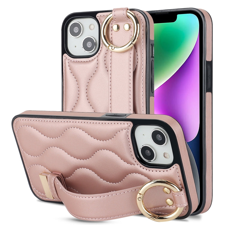 Non-slip Full Coverage Ring PU Phone Case with Wristband, For iPhone 14 Pro, For iPhone 14 Pro Max, For iPhone 13 Pro Max, For iPhone 13 Pro, For iPhone 13, For iPhone 13 mini