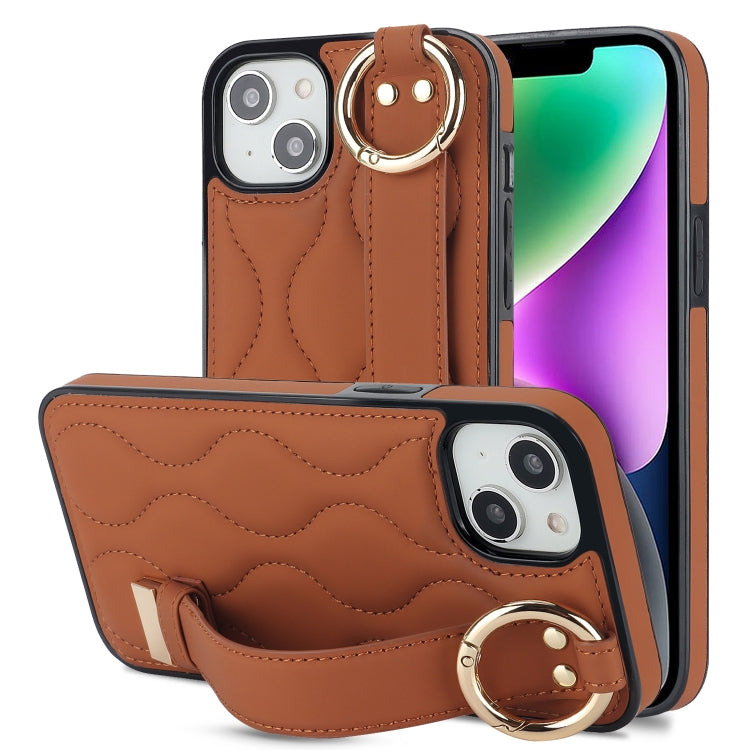 Non-slip Full Coverage Ring PU Phone Case with Wristband, For iPhone 14 Pro, For iPhone 14 Pro Max, For iPhone 13 Pro Max, For iPhone 13 Pro, For iPhone 13, For iPhone 13 mini