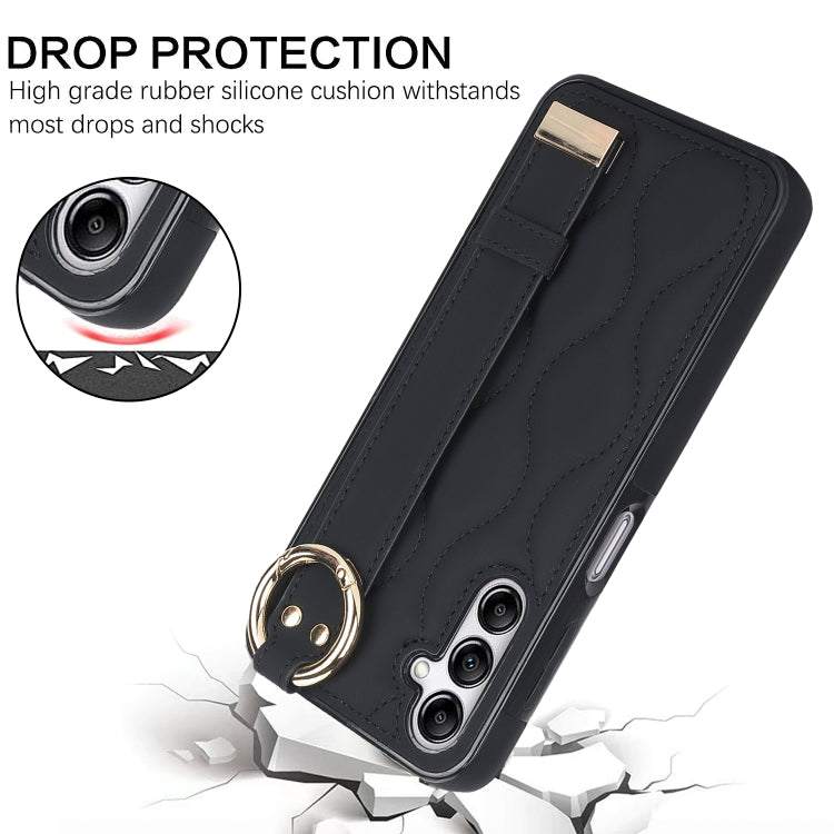 Non-slip Full Coverage Ring PU Phone Case with Wristband, For Samsung Galaxy A14 4G / 5G, For Samsung Galaxy A54 5G, For Samsung Galaxy S23 Ultra, For Samsung Galaxy S23, For Samsung Galaxy A53 5G, For Samsung Galaxy S22 Ultra