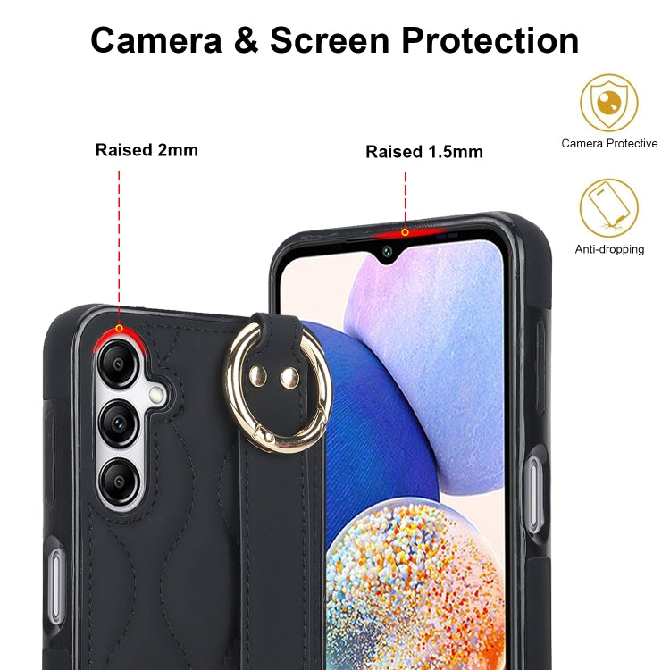 Non-slip Full Coverage Ring PU Phone Case with Wristband, For Samsung Galaxy A14 4G / 5G, For Samsung Galaxy A54 5G, For Samsung Galaxy S23 Ultra, For Samsung Galaxy S23, For Samsung Galaxy A53 5G, For Samsung Galaxy S22 Ultra