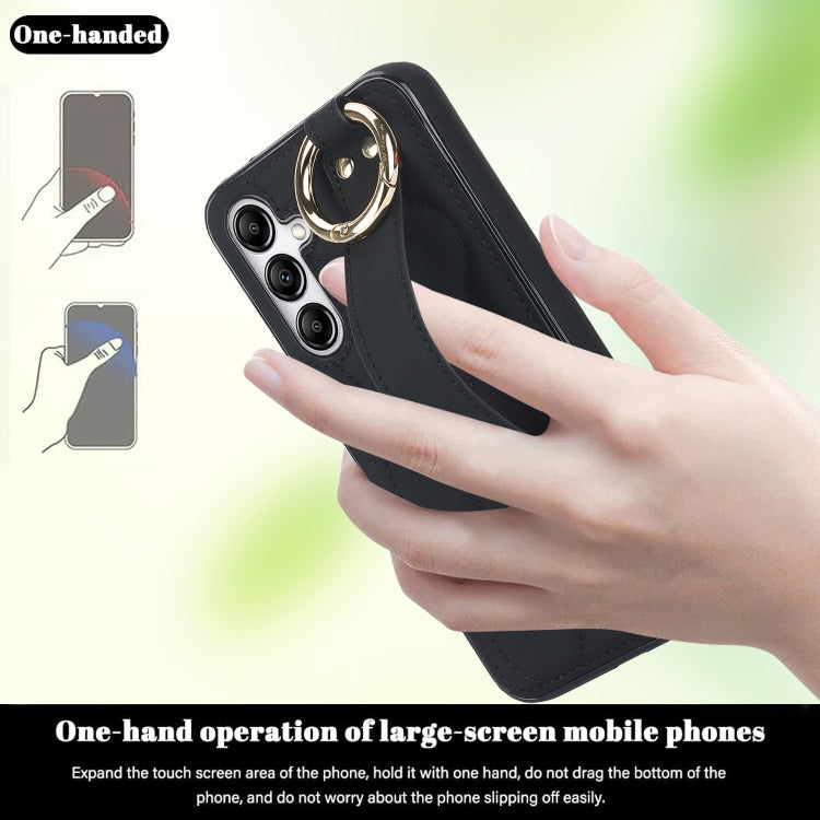 Non-slip Full Coverage Ring PU Phone Case with Wristband, For Samsung Galaxy A14 4G / 5G, For Samsung Galaxy A54 5G, For Samsung Galaxy S23 Ultra, For Samsung Galaxy S23, For Samsung Galaxy A53 5G, For Samsung Galaxy S22 Ultra
