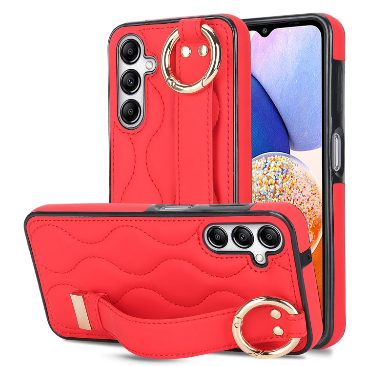 Non-slip Full Coverage Ring PU Phone Case with Wristband, For Samsung Galaxy A14 4G / 5G, For Samsung Galaxy A54 5G, For Samsung Galaxy S23 Ultra, For Samsung Galaxy S23, For Samsung Galaxy A53 5G, For Samsung Galaxy S22 Ultra