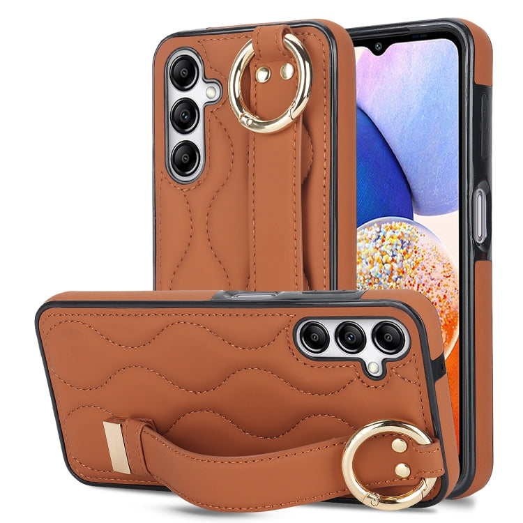 Non-slip Full Coverage Ring PU Phone Case with Wristband, For Samsung Galaxy A14 4G / 5G, For Samsung Galaxy A54 5G, For Samsung Galaxy S23 Ultra, For Samsung Galaxy S23, For Samsung Galaxy A53 5G, For Samsung Galaxy S22 Ultra