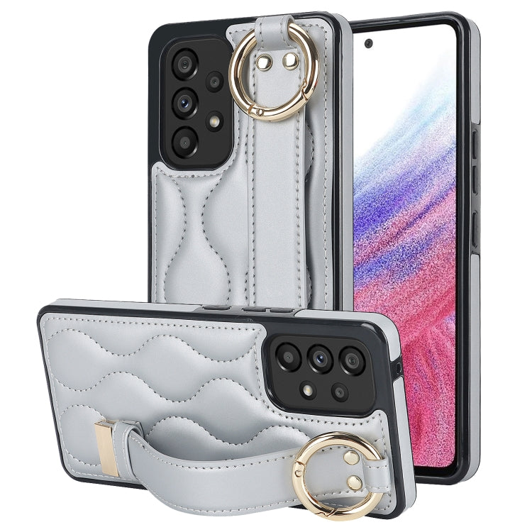 Non-slip Full Coverage Ring PU Phone Case with Wristband, For Samsung Galaxy A14 4G / 5G, For Samsung Galaxy A54 5G, For Samsung Galaxy S23 Ultra, For Samsung Galaxy S23, For Samsung Galaxy A53 5G, For Samsung Galaxy S22 Ultra