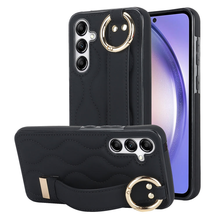 Non-slip Full Coverage Ring PU Phone Case with Wristband, For Samsung Galaxy A14 4G / 5G, For Samsung Galaxy A54 5G, For Samsung Galaxy S23 Ultra, For Samsung Galaxy S23, For Samsung Galaxy A53 5G, For Samsung Galaxy S22 Ultra
