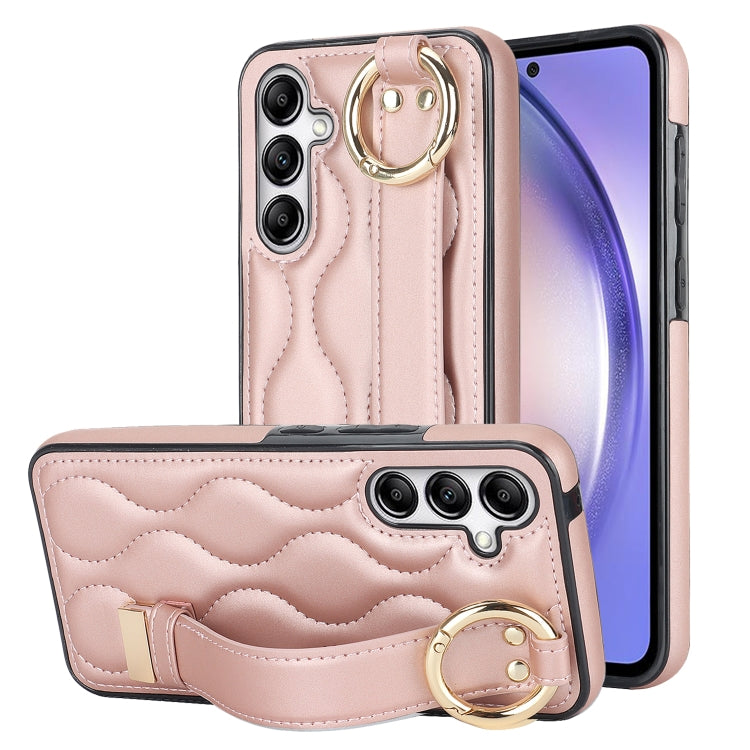 Non-slip Full Coverage Ring PU Phone Case with Wristband, For Samsung Galaxy A14 4G / 5G, For Samsung Galaxy A54 5G, For Samsung Galaxy S23 Ultra, For Samsung Galaxy S23, For Samsung Galaxy A53 5G, For Samsung Galaxy S22 Ultra