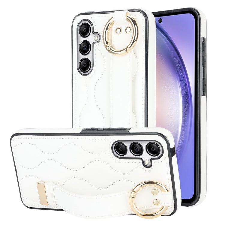 Non-slip Full Coverage Ring PU Phone Case with Wristband, For Samsung Galaxy A14 4G / 5G, For Samsung Galaxy A54 5G, For Samsung Galaxy S23 Ultra, For Samsung Galaxy S23, For Samsung Galaxy A53 5G, For Samsung Galaxy S22 Ultra