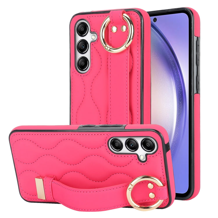 Non-slip Full Coverage Ring PU Phone Case with Wristband, For Samsung Galaxy A14 4G / 5G, For Samsung Galaxy A54 5G, For Samsung Galaxy S23 Ultra, For Samsung Galaxy S23, For Samsung Galaxy A53 5G, For Samsung Galaxy S22 Ultra
