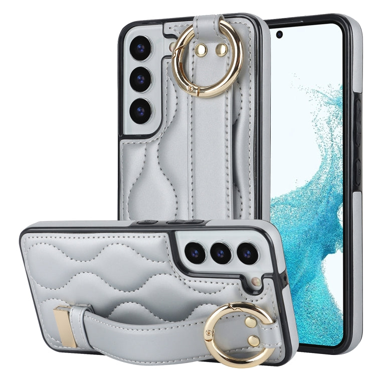 Non-slip Full Coverage Ring PU Phone Case with Wristband, For Samsung Galaxy S22+, For Samsung Galaxy S22, For Samsung Galaxy Note20 Ultra, For Samsung Galaxy Note20