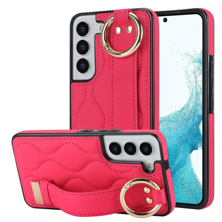 Non-slip Full Coverage Ring PU Phone Case with Wristband, For Samsung Galaxy S22+, For Samsung Galaxy S22, For Samsung Galaxy Note20 Ultra, For Samsung Galaxy Note20