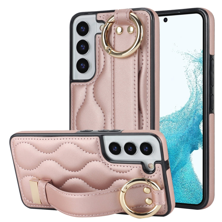 Non-slip Full Coverage Ring PU Phone Case with Wristband, For Samsung Galaxy S22+, For Samsung Galaxy S22, For Samsung Galaxy Note20 Ultra, For Samsung Galaxy Note20