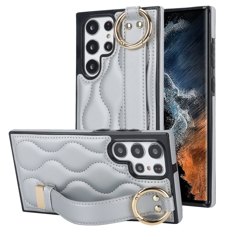 Non-slip Full Coverage Ring PU Phone Case with Wristband, For Samsung Galaxy A14 4G / 5G, For Samsung Galaxy A54 5G, For Samsung Galaxy S23 Ultra, For Samsung Galaxy S23, For Samsung Galaxy A53 5G, For Samsung Galaxy S22 Ultra