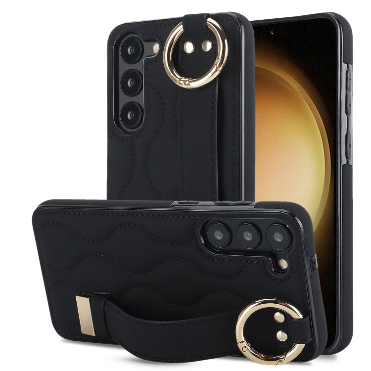 Non-slip Full Coverage Ring PU Phone Case with Wristband, For Samsung Galaxy A14 4G / 5G, For Samsung Galaxy A54 5G, For Samsung Galaxy S23 Ultra, For Samsung Galaxy S23, For Samsung Galaxy A53 5G, For Samsung Galaxy S22 Ultra