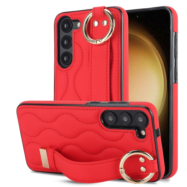 Non-slip Full Coverage Ring PU Phone Case with Wristband, For Samsung Galaxy A14 4G / 5G, For Samsung Galaxy A54 5G, For Samsung Galaxy S23 Ultra, For Samsung Galaxy S23, For Samsung Galaxy A53 5G, For Samsung Galaxy S22 Ultra