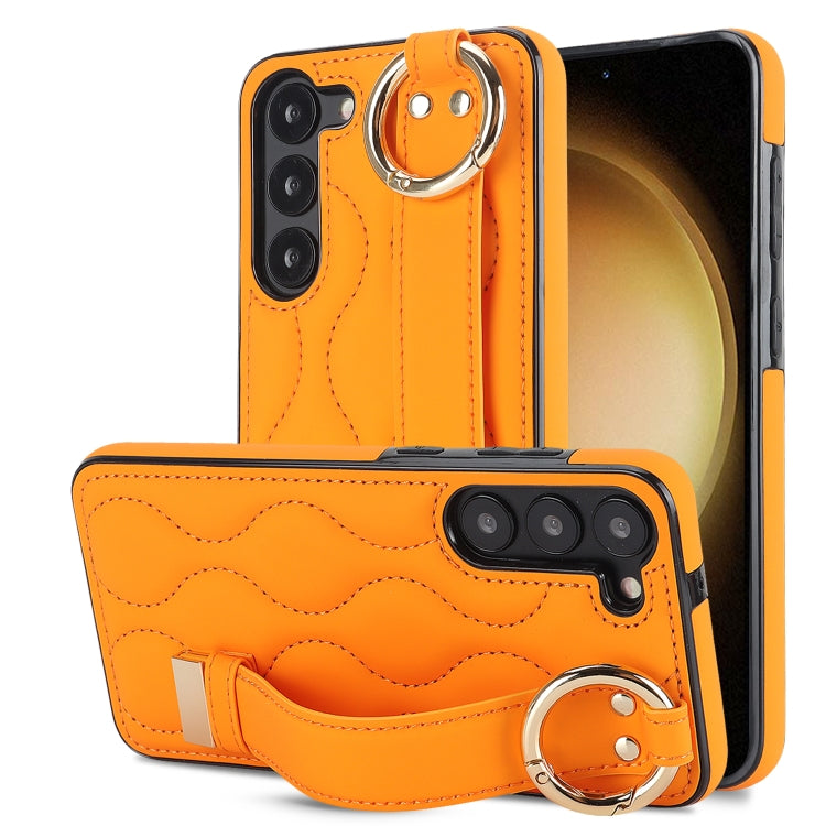 Non-slip Full Coverage Ring PU Phone Case with Wristband, For Samsung Galaxy A14 4G / 5G, For Samsung Galaxy A54 5G, For Samsung Galaxy S23 Ultra, For Samsung Galaxy S23, For Samsung Galaxy A53 5G, For Samsung Galaxy S22 Ultra