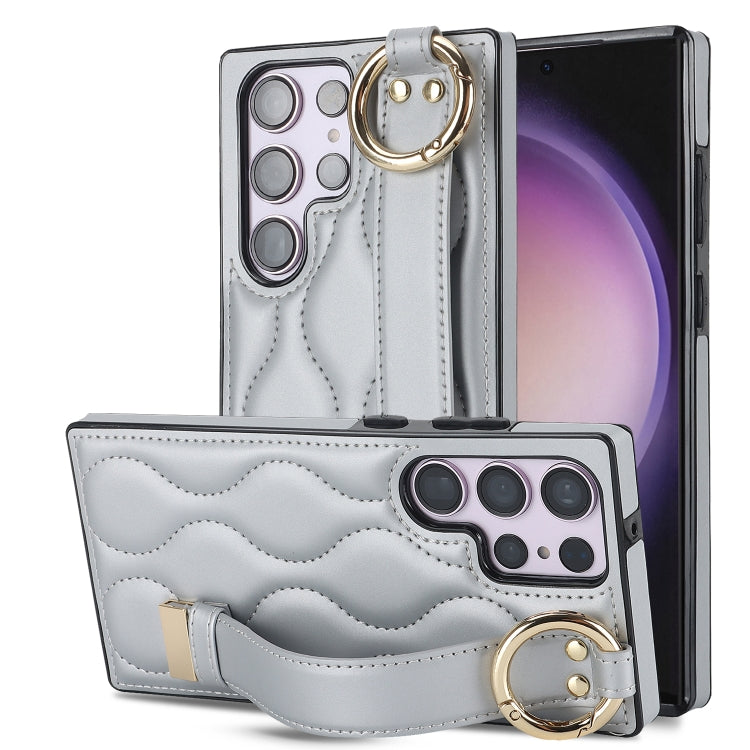 Non-slip Full Coverage Ring PU Phone Case with Wristband, For Samsung Galaxy A14 4G / 5G, For Samsung Galaxy A54 5G, For Samsung Galaxy S23 Ultra, For Samsung Galaxy S23, For Samsung Galaxy A53 5G, For Samsung Galaxy S22 Ultra