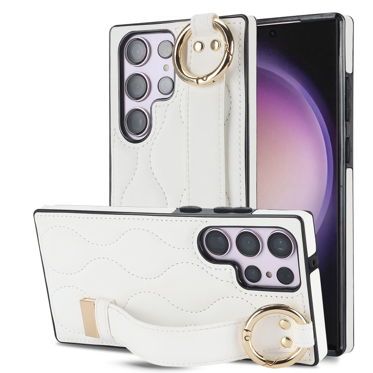 Non-slip Full Coverage Ring PU Phone Case with Wristband, For Samsung Galaxy A14 4G / 5G, For Samsung Galaxy A54 5G, For Samsung Galaxy S23 Ultra, For Samsung Galaxy S23, For Samsung Galaxy A53 5G, For Samsung Galaxy S22 Ultra