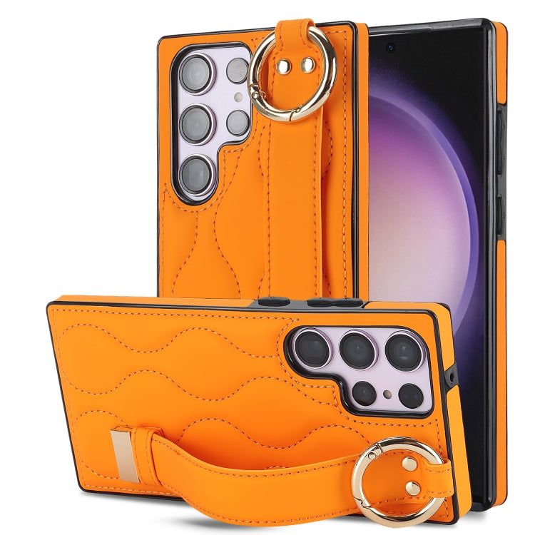 Non-slip Full Coverage Ring PU Phone Case with Wristband, For Samsung Galaxy A14 4G / 5G, For Samsung Galaxy A54 5G, For Samsung Galaxy S23 Ultra, For Samsung Galaxy S23, For Samsung Galaxy A53 5G, For Samsung Galaxy S22 Ultra
