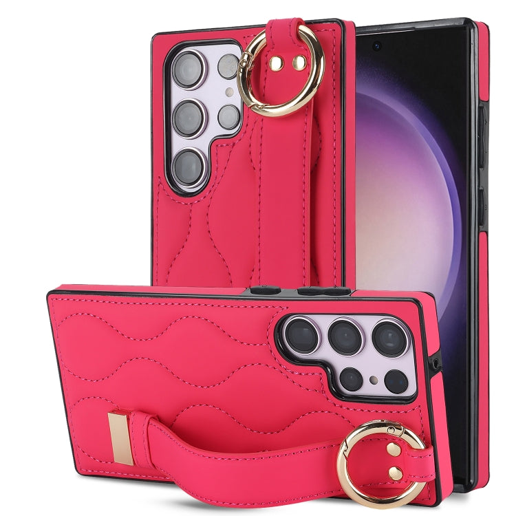 Non-slip Full Coverage Ring PU Phone Case with Wristband, For Samsung Galaxy A14 4G / 5G, For Samsung Galaxy A54 5G, For Samsung Galaxy S23 Ultra, For Samsung Galaxy S23, For Samsung Galaxy A53 5G, For Samsung Galaxy S22 Ultra