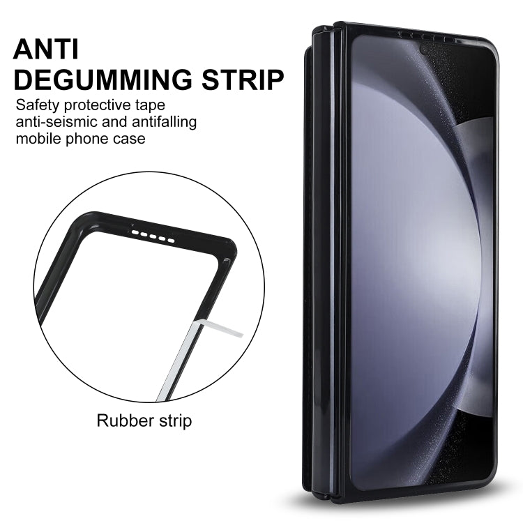 Full Coverage Fold Double Buckle PU Phone Case with Pen Slots, For Samsung Galaxy Z Fold5, For Samsung Galaxy Z Fold4, For Samsung Galaxy Z Fold3