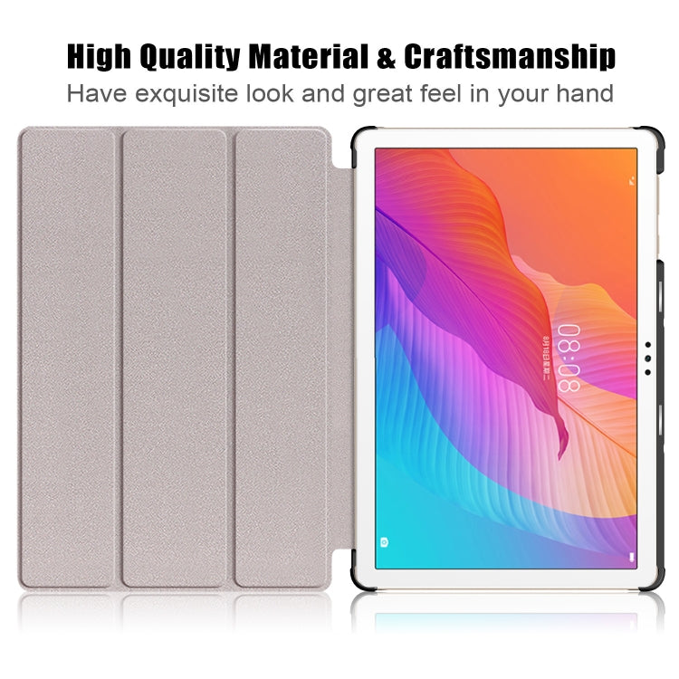 Custer Painted Painted 3-folding Holder Tablet PC Leather Case, For Honor Pad 7 10.1inch/X8/X8 Lite