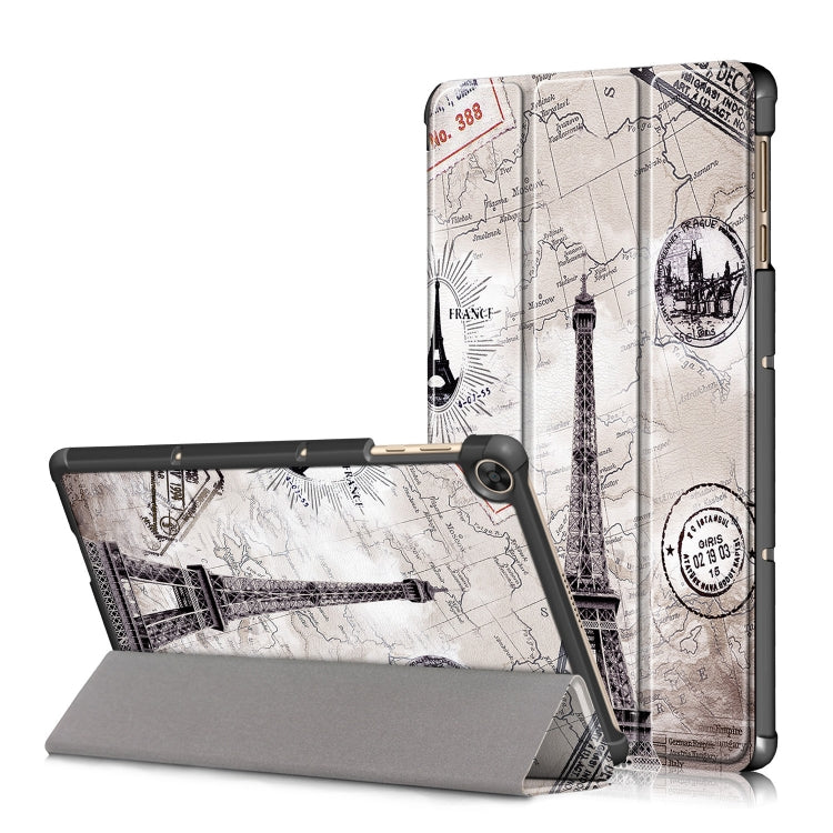 Custer Painted Painted 3-folding Holder Tablet PC Leather Case, For Honor Pad 7 10.1inch/X8/X8 Lite