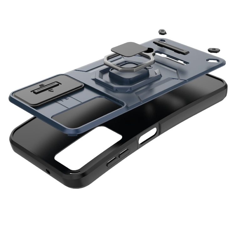 Sliding Camshield TPU + PC Shockproof Phone Case with Holder, For Samsung Galaxy A13 5G