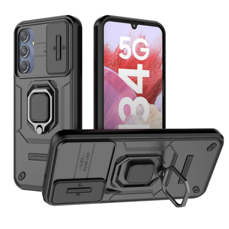 Sliding Camshield TPU + PC Shockproof Phone Case with Holder, For Samsung Galaxy M55 5G, For Samsung Galaxy M15 5G, For Samsung Galaxy A15 5G, For Samsung Galaxy A55 5G, For Samsung Galaxy A35 5G, For Samsung Galaxy S24 Ultra 5G                        ...