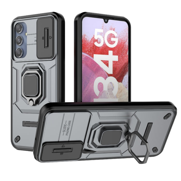 Sliding Camshield TPU + PC Shockproof Phone Case with Holder, For Samsung Galaxy M55 5G, For Samsung Galaxy M15 5G, For Samsung Galaxy A15 5G, For Samsung Galaxy A55 5G, For Samsung Galaxy A35 5G, For Samsung Galaxy S24 Ultra 5G                        ...
