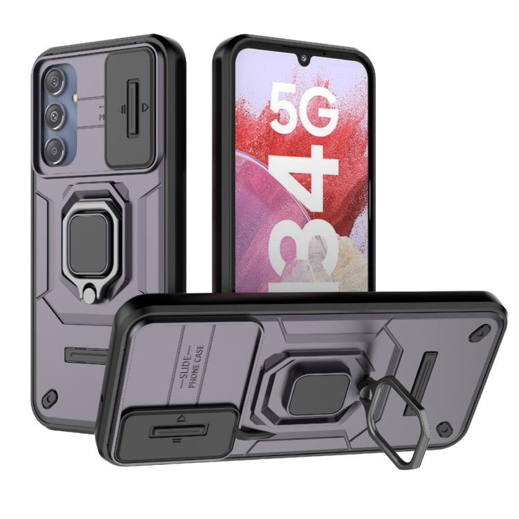 Sliding Camshield TPU + PC Shockproof Phone Case with Holder, For Samsung Galaxy M55 5G, For Samsung Galaxy M15 5G, For Samsung Galaxy A15 5G, For Samsung Galaxy A55 5G, For Samsung Galaxy A35 5G, For Samsung Galaxy S24 Ultra 5G                        ...